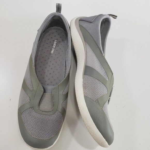 Lands End Woman's Grey Slip-ons / Flats, Size 7.5 - Picture 2 of 7